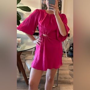 Farm rio cut out hot pink dress - shortened to a mini dress one of a kind !!